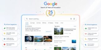 2026年谷歌I/O大會展示的全新AI搜索界面，集成Gemini 3.5與多模態智能體，搜索框設計升級。
