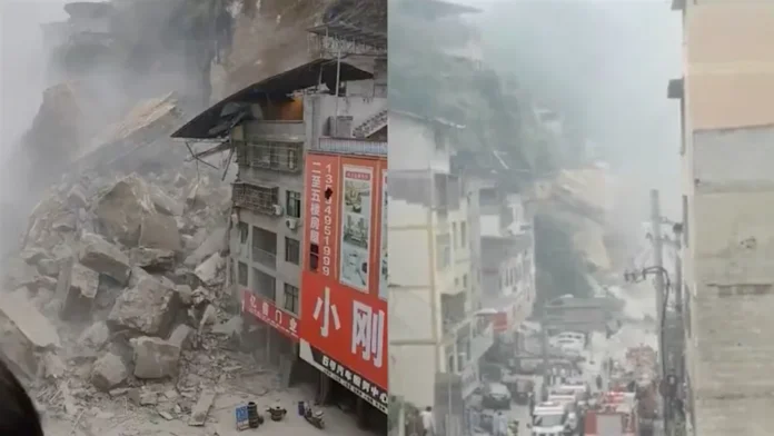 重慶山崩「整整兩排房子消失」，恐怖對比照曝光